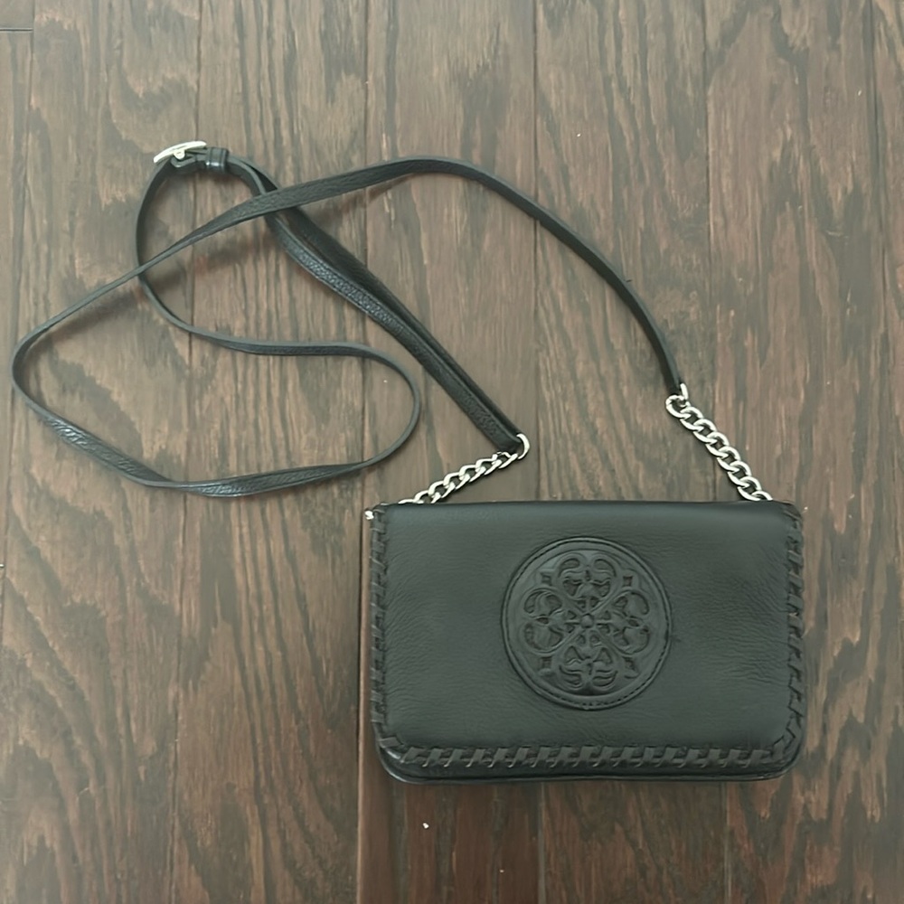 Brighton black leather crossbody EUC